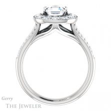 14k White Gold Asscher Cut Forever One Engagement Ring Setting #GTJ1016-asscher-fo-w 2 14k White Gold Asscher Cut Forever One Engagement Ring Setting #GTJ1016-asscher-fo-w