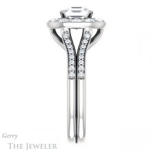 14k White Gold Asscher Cut Forever One Engagement Ring Setting #GTJ1016-asscher-fo-w 3 14k White Gold Asscher Cut Forever One Engagement Ring Setting #GTJ1016-asscher-fo-w