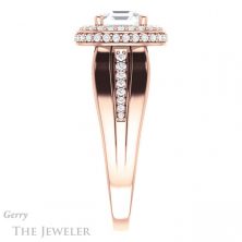 14k Rose Gold Asscher Cut Forever One Engagement Ring Setting #GTJ1017-asscher-fo-r