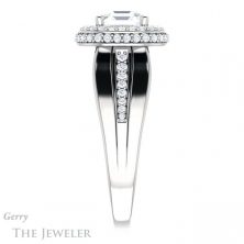14k White Gold Asscher Cut Forever One Engagement Ring Setting #GTJ1017-asscher-fo-w 3 14k White Gold Asscher Cut Forever One Engagement Ring Setting #GTJ1017-asscher-fo-w