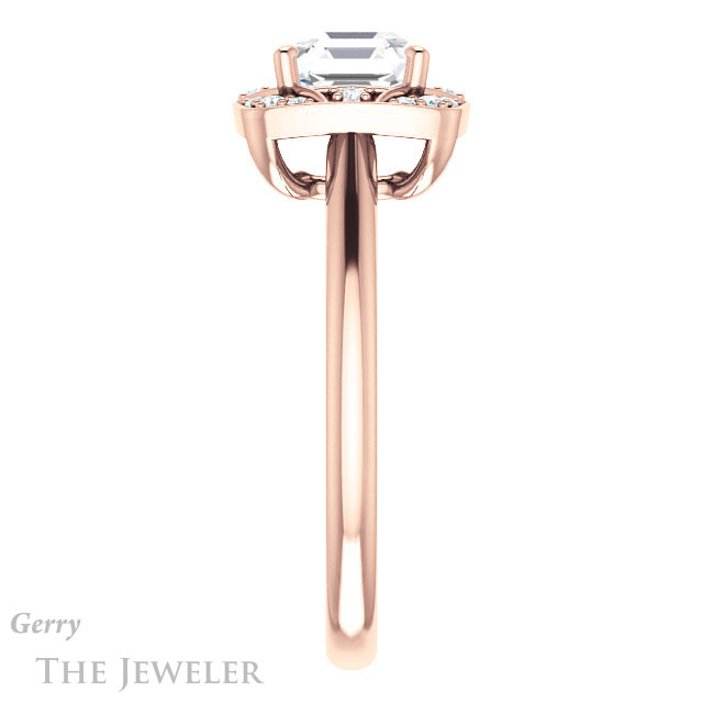 14k Rose Gold Asscher Cut Forever One Engagement Ring Setting #GTJ1020-asscher-fo-r 3 14k Rose Gold Asscher Cut Forever One Engagement Ring Setting #GTJ1020-asscher-fo-r