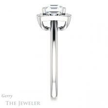 14k White Gold Asscher Cut Forever One Engagement Ring Setting #GTJ1020-asscher-fo-w 3 14k White Gold Asscher Cut Forever One Engagement Ring Setting #GTJ1020-asscher-fo-w