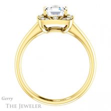 14k Yellow Gold Asscher Cut Forever One Engagement Ring Setting #GTJ1020-asscher-fo-y 2 14k Yellow Gold Asscher Cut Forever One Engagement Ring Setting #GTJ1020-asscher-fo-y