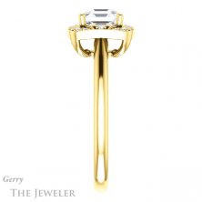 14k Yellow Gold Asscher Cut Forever One Engagement Ring Setting #GTJ1020-asscher-fo-y 3 14k Yellow Gold Asscher Cut Forever One Engagement Ring Setting #GTJ1020-asscher-fo-y