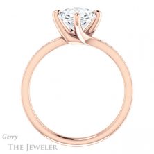14k Rose Gold Asscher Cut Forever One Engagement Ring Setting #GTJ1022-asscher-fo-r