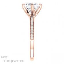 14k Rose Gold Asscher Cut Forever One Engagement Ring Setting #GTJ1022-asscher-fo-r