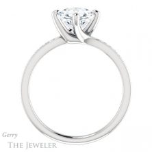 14k White Gold Asscher Cut Forever One Engagement Ring Setting #GTJ1022-asscher-fo-w 2 14k White Gold Asscher Cut Forever One Engagement Ring Setting #GTJ1022-asscher-fo-w