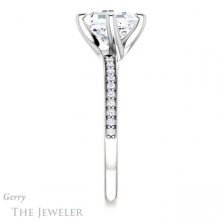 14k White Gold Asscher Cut Forever One Engagement Ring Setting #GTJ1022-asscher-fo-w 3 14k White Gold Asscher Cut Forever One Engagement Ring Setting #GTJ1022-asscher-fo-w