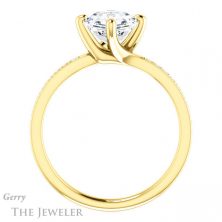 14k Yellow Gold Asscher Cut Forever One Engagement Ring Setting #GTJ1022-asscher-fo-y