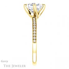 14k Yellow Gold Asscher Cut Forever One Engagement Ring Setting #GTJ1022-asscher-fo-y