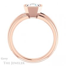14k Rose Gold Asscher Cut Forever One Engagement Ring Setting #GTJ1023-asscher-fo-r