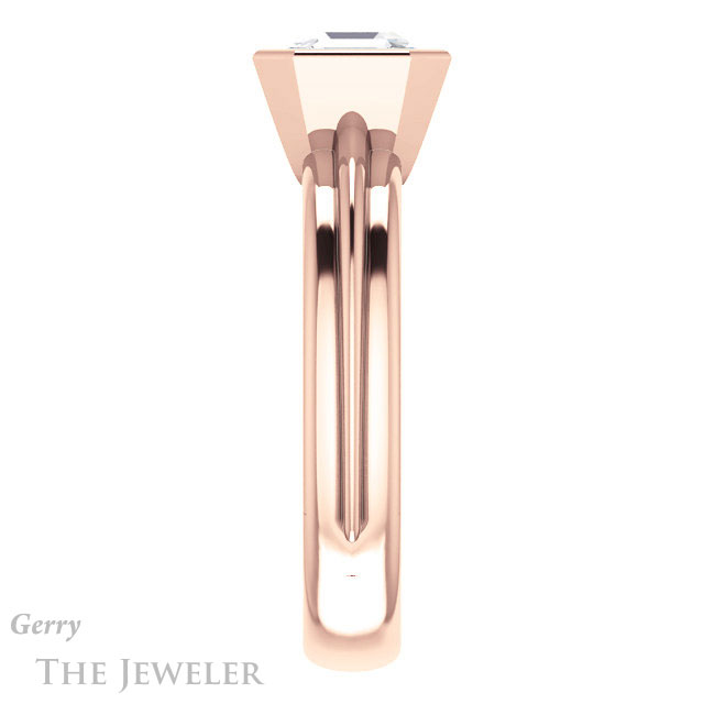 14k Rose Gold Asscher Cut Forever One Engagement Ring Setting #GTJ1023-asscher-fo-r