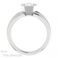 14k White Gold Asscher Cut Forever One Engagement Ring Setting #GTJ1023-asscher-fo-w