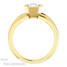 14k Yellow Gold Asscher Cut Forever One Engagement Ring Setting #GTJ1023-asscher-fo-y 2 14k Yellow Gold Asscher Cut Forever One Engagement Ring Setting #GTJ1023-asscher-fo-y
