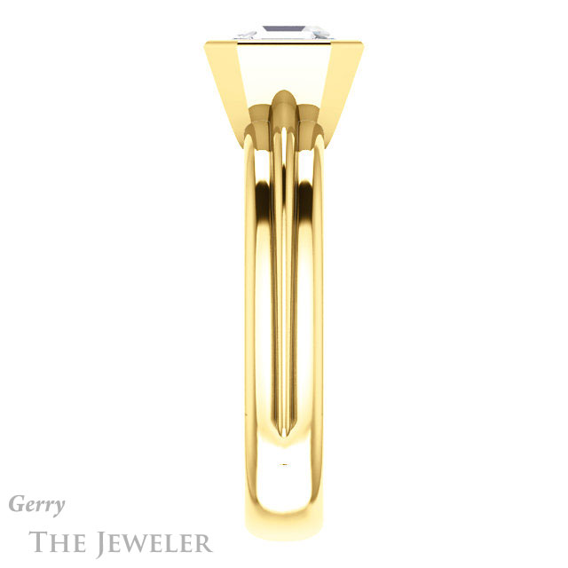 14k Yellow Gold Asscher Cut Forever One Engagement Ring Setting #GTJ1023-asscher-fo-y 3 14k Yellow Gold Asscher Cut Forever One Engagement Ring Setting #GTJ1023-asscher-fo-y