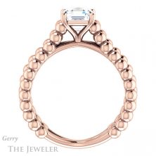 14k Rose Gold Asscher Cut Forever One Engagement Ring Setting #GTJ1024-asscher-fo-r