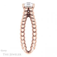 14k Rose Gold Asscher Cut Forever One Engagement Ring Setting #GTJ1024-asscher-fo-r
