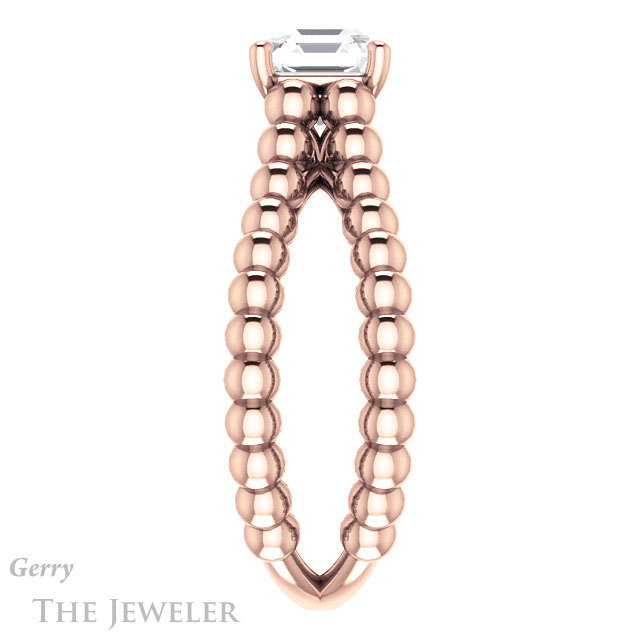 14k Rose Gold Asscher Cut Forever One Engagement Ring Setting #GTJ1024-asscher-fo-r