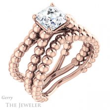 14k Rose Gold Asscher Cut Forever One Engagement Ring Setting #GTJ1024-asscher-fo-r