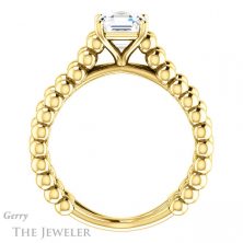 14k Yellow Gold Asscher Cut Forever One Engagement Ring Setting #GTJ1024-asscher-fo-y 2 14k Yellow Gold Asscher Cut Forever One Engagement Ring Setting #GTJ1024-asscher-fo-y