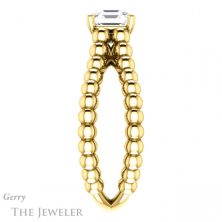 14k Yellow Gold Asscher Cut Forever One Engagement Ring Setting #GTJ1024-asscher-fo-y 3 14k Yellow Gold Asscher Cut Forever One Engagement Ring Setting #GTJ1024-asscher-fo-y