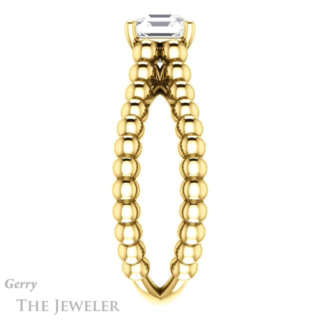 14k Yellow Gold Asscher Cut Forever One Engagement Ring Setting #GTJ1024-asscher-fo-y 3 14k Yellow Gold Asscher Cut Forever One Engagement Ring Setting #GTJ1024-asscher-fo-y