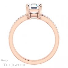 14k Rose Gold Asscher Cut Forever One Engagement Ring Setting #GTJ1027-asscher-fo-r
