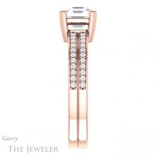 14k Rose Gold Asscher Cut Forever One Engagement Ring Setting #GTJ1027-asscher-fo-r