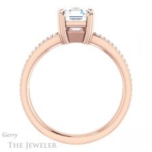14k Rose Gold Asscher Cut Forever One Engagement Ring Setting #GTJ1030-asscher-fo-r
