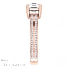 14k Rose Gold Asscher Cut Forever One Engagement Ring Setting #GTJ1030-asscher-fo-r