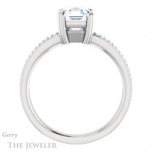 14k White Gold Asscher Cut Forever One Engagement Ring Setting #GTJ1030-asscher-fo-w