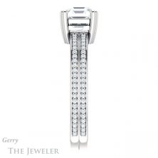 14k White Gold Asscher Cut Forever One Engagement Ring Setting #GTJ1030-asscher-fo-w