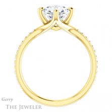 14k Yellow Gold Asscher Cut Forever One Engagement Ring Setting #GTJ1031-asscher-fo-y 2 14k Yellow Gold Asscher Cut Forever One Engagement Ring Setting #GTJ1031-asscher-fo-y