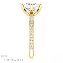 14k Yellow Gold Asscher Cut Forever One Engagement Ring Setting #GTJ1031-asscher-fo-y 3 14k Yellow Gold Asscher Cut Forever One Engagement Ring Setting #GTJ1031-asscher-fo-y