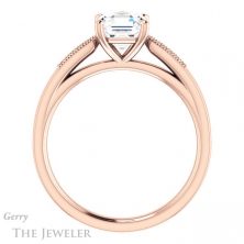 14k Rose Gold Asscher Cut Forever One Engagement Ring Setting #GTJ1033-asscher-fo-r 2 14k Rose Gold Asscher Cut Forever One Engagement Ring Setting #GTJ1033-asscher-fo-r