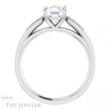 14k White Gold Asscher Cut Forever One Engagement Ring Setting #GTJ1033-asscher-fo-w 2 14k White Gold Asscher Cut Forever One Engagement Ring Setting #GTJ1033-asscher-fo-w