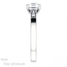 14k White Gold Asscher Cut Forever One Engagement Ring Setting #GTJ1033-asscher-fo-w 3 14k White Gold Asscher Cut Forever One Engagement Ring Setting #GTJ1033-asscher-fo-w