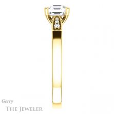 14k Yellow Gold Asscher Cut Forever One Engagement Ring Setting #GTJ1033-asscher-fo-y 3 14k Yellow Gold Asscher Cut Forever One Engagement Ring Setting #GTJ1033-asscher-fo-y