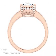 14k Rose Gold Asscher Cut Forever One Engagement Ring Setting #GTJ1034-asscher-fo-r