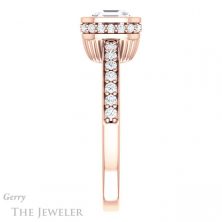 14k Rose Gold Asscher Cut Forever One Engagement Ring Setting #GTJ1034-asscher-fo-r