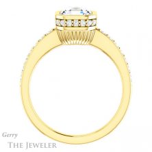 14k Yellow Gold Asscher Cut Forever One Engagement Ring Setting #GTJ1034-asscher-fo-y 2 14k Yellow Gold Asscher Cut Forever One Engagement Ring Setting #GTJ1034-asscher-fo-y