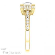 14k Yellow Gold Asscher Cut Forever One Engagement Ring Setting #GTJ1034-asscher-fo-y 3 14k Yellow Gold Asscher Cut Forever One Engagement Ring Setting #GTJ1034-asscher-fo-y