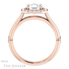 14k Rose Gold Asscher Cut Forever One Engagement Ring Setting #GTJ1035-asscher-fo-r