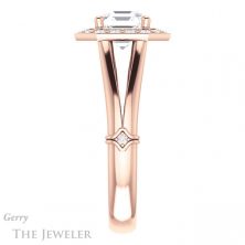 14k Rose Gold Asscher Cut Forever One Engagement Ring Setting #GTJ1035-asscher-fo-r