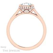 14k Rose Gold Asscher Cut Forever One Engagement Ring Setting #GTJ1037-asscher-fo-r 2 14k Rose Gold Asscher Cut Forever One Engagement Ring Setting #GTJ1037-asscher-fo-r