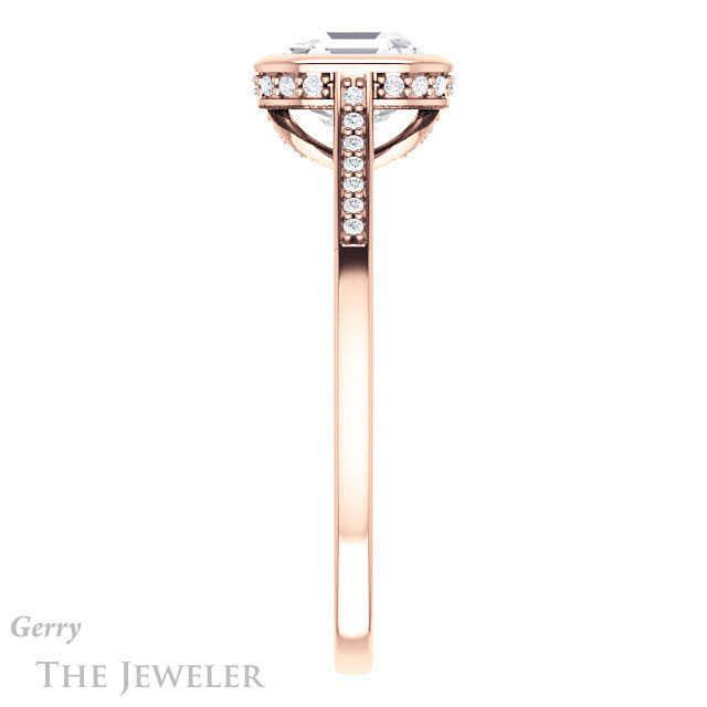 14k Rose Gold Asscher Cut Forever One Engagement Ring Setting #GTJ1037-asscher-fo-r 3 14k Rose Gold Asscher Cut Forever One Engagement Ring Setting #GTJ1037-asscher-fo-r