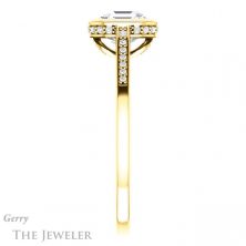 14k Yellow Gold Asscher Cut Forever One Engagement Ring Setting #GTJ1037-asscher-fo-y 3 14k Yellow Gold Asscher Cut Forever One Engagement Ring Setting #GTJ1037-asscher-fo-y