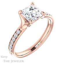 14k Rose Gold Asscher Cut Forever One Engagement Ring Setting #GTJ1039-asscher-fo-r 4 14k Rose Gold Asscher Cut Forever One Engagement Ring Setting #GTJ1039-asscher-fo-r