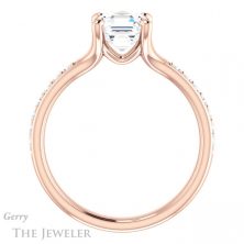 14k Rose Gold Asscher Cut Forever One Engagement Ring Setting #GTJ1039-asscher-fo-r 2 14k Rose Gold Asscher Cut Forever One Engagement Ring Setting #GTJ1039-asscher-fo-r