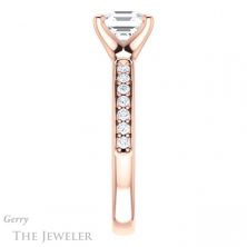 14k Rose Gold Asscher Cut Forever One Engagement Ring Setting #GTJ1039-asscher-fo-r 3 14k Rose Gold Asscher Cut Forever One Engagement Ring Setting #GTJ1039-asscher-fo-r